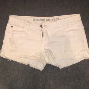 White Ripped Jean Shorts